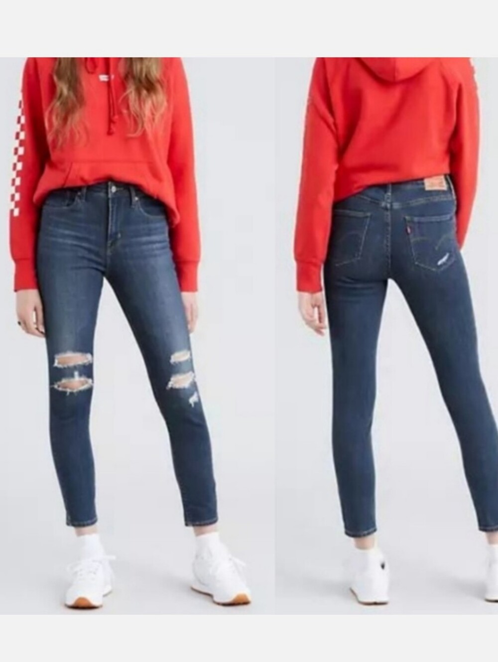 LEVI'S 721 High-rise Distressed Ankle Skinny 28